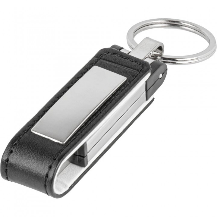 Deri Detaylı Metal Gövdeli 32 GB Lazer Baskılı Promosyon USB Bellek